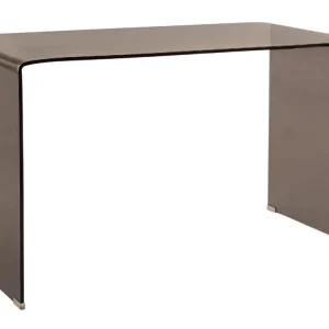 Hnědý skleněný pracovní stůl Iride 126 x 70 cm Nejlepší Cena