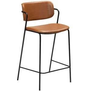 Koňakově hnědá koženková barová židle DAN-FORM Zed 67 cm Bezpečná Platba