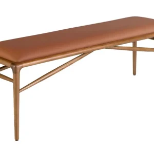 Cenově Výhodný Koňakově hnědá koženková lavice Angel Cerdá No. 5112, 130 cm