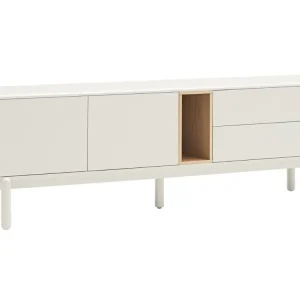 Krémově bílý lakovaný TV stolek Teulat Corvo 180 x 40 cm Nízká Cena