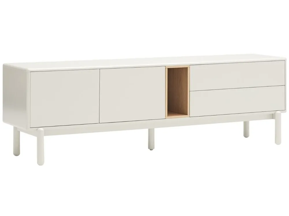 Krémově bílý lakovaný TV stolek Teulat Corvo 180 x 40 cm Nízká Cena