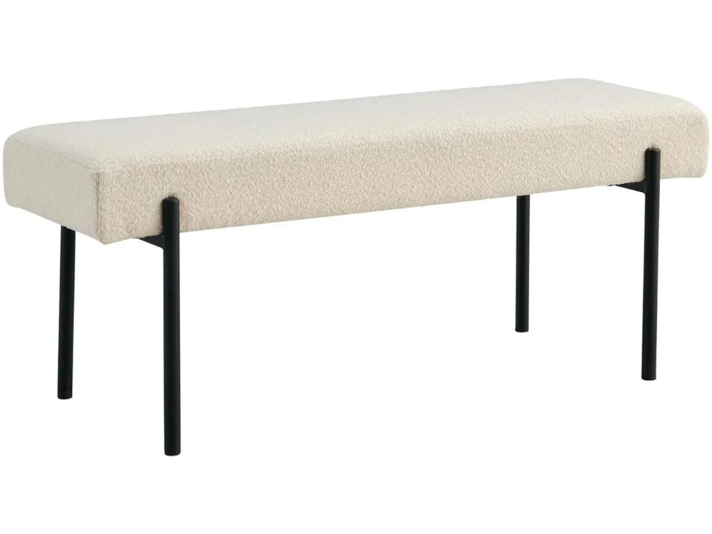 Výprodej Krémově bílá bouclé lavice Swipper 100 cm