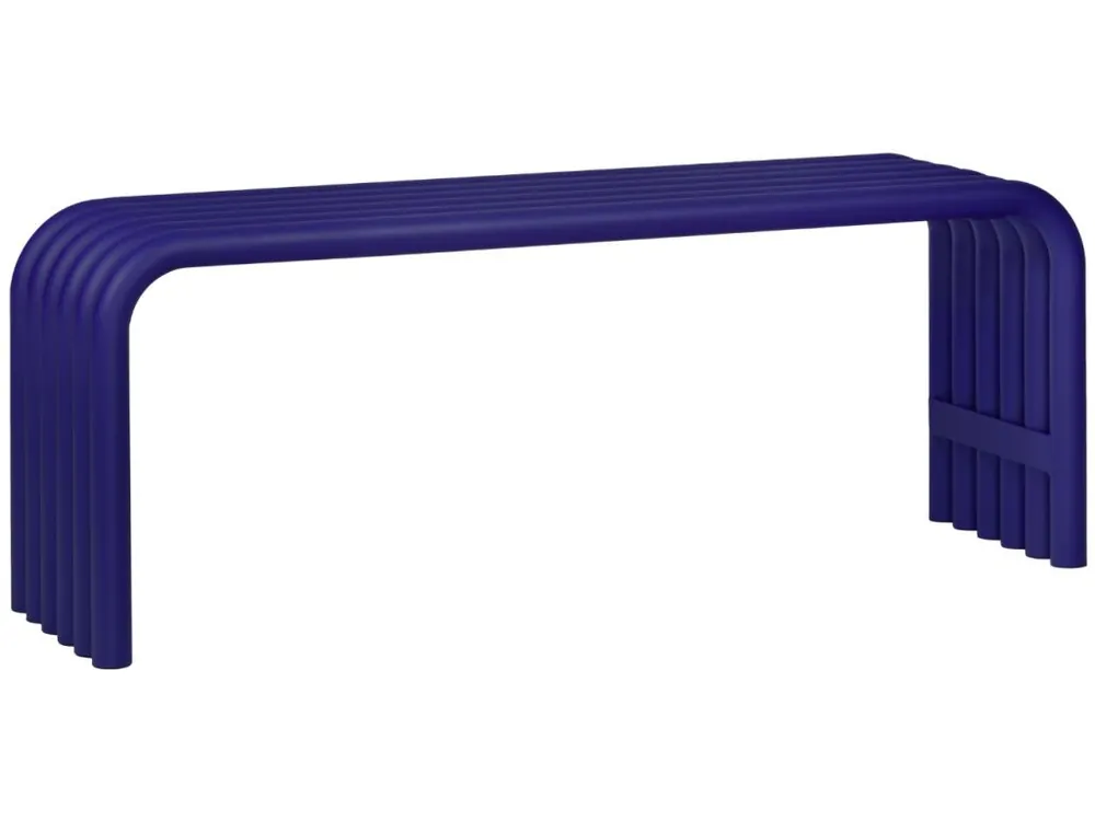 Modrá kovová zahradní lavice Nokk 114 cm Oblíbený