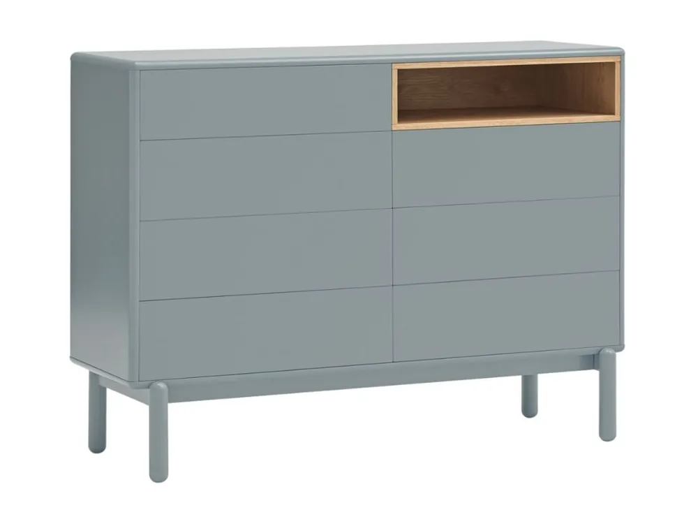 Modrošedá lakovaná komoda Teulat Corvo 120 x 40 cm Horká Nabídka