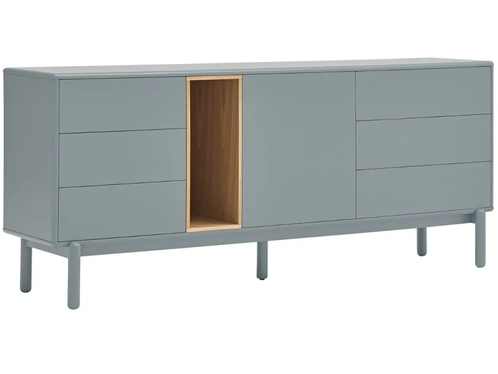 Modrošedá lakovaná komoda Teulat Corvo 180 x 40 cm Akční Cena