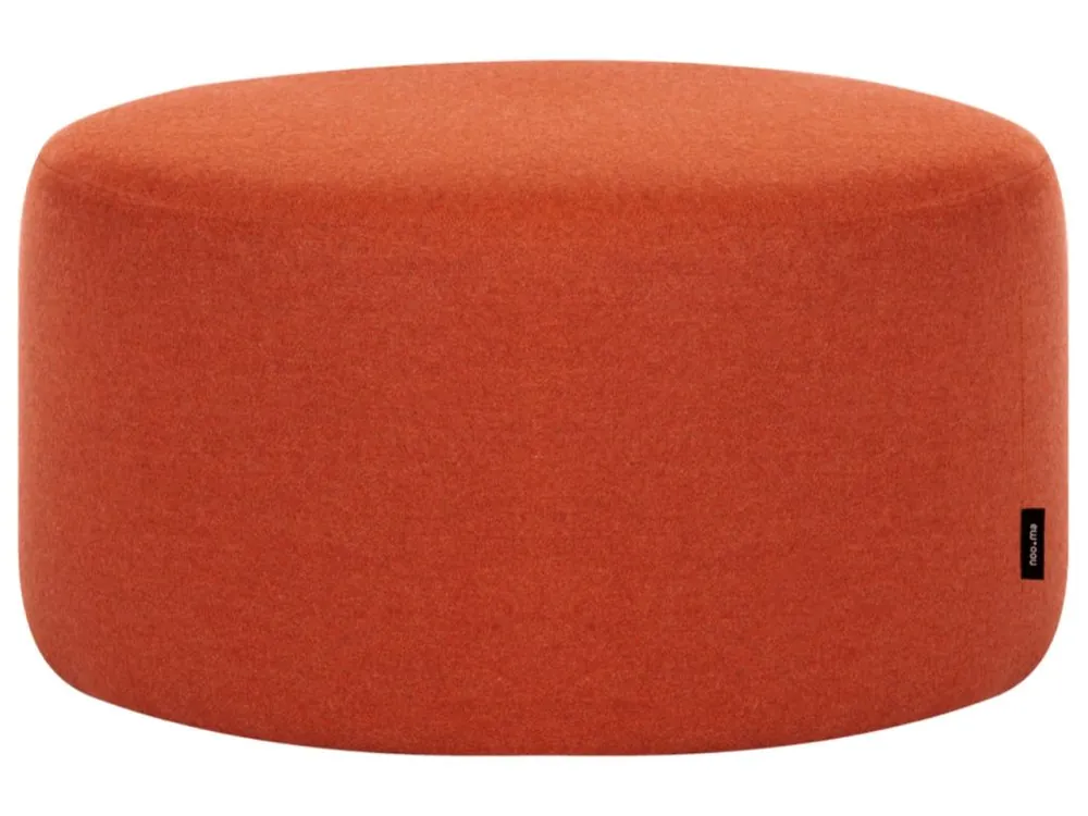Značkový Oranžový vlněný puf Folk 50 cm