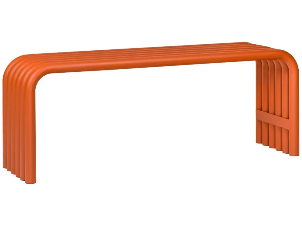 Oranžová kovová zahradní lavice Nokk 114 cm Rychlé Dodání