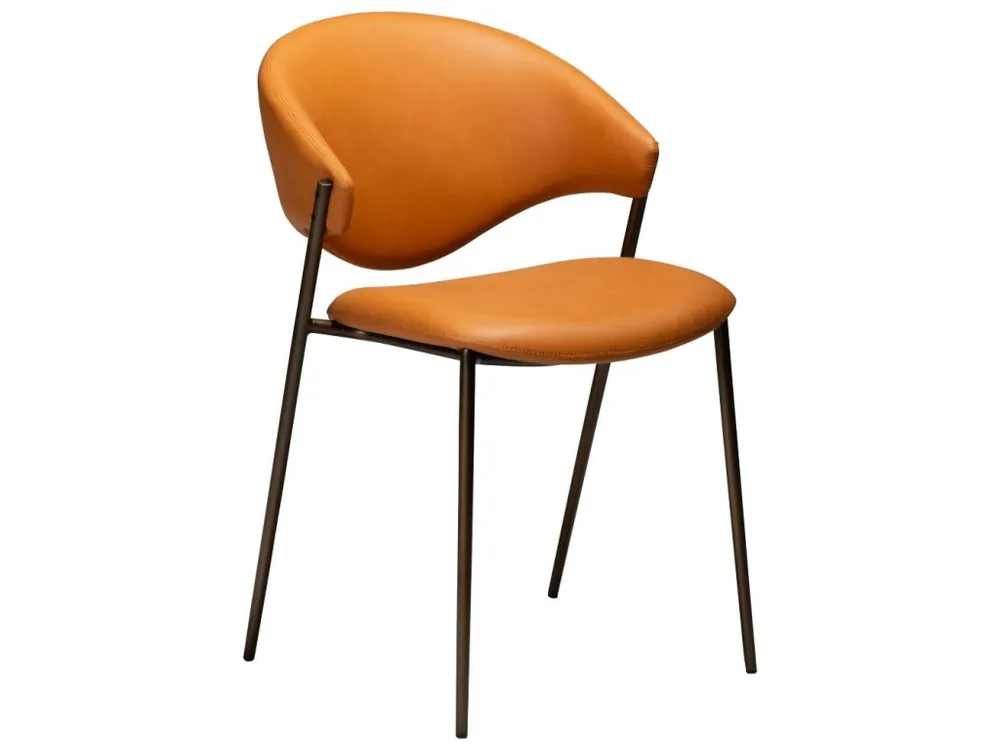 Ihned K Objednání Oranžová koženková jídelní židle DAN-FORM Zone