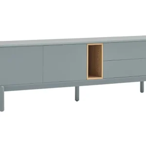 Top Prodej Modrošedý lakovaný TV stolek Teulat Corvo 180 x 40 cm
