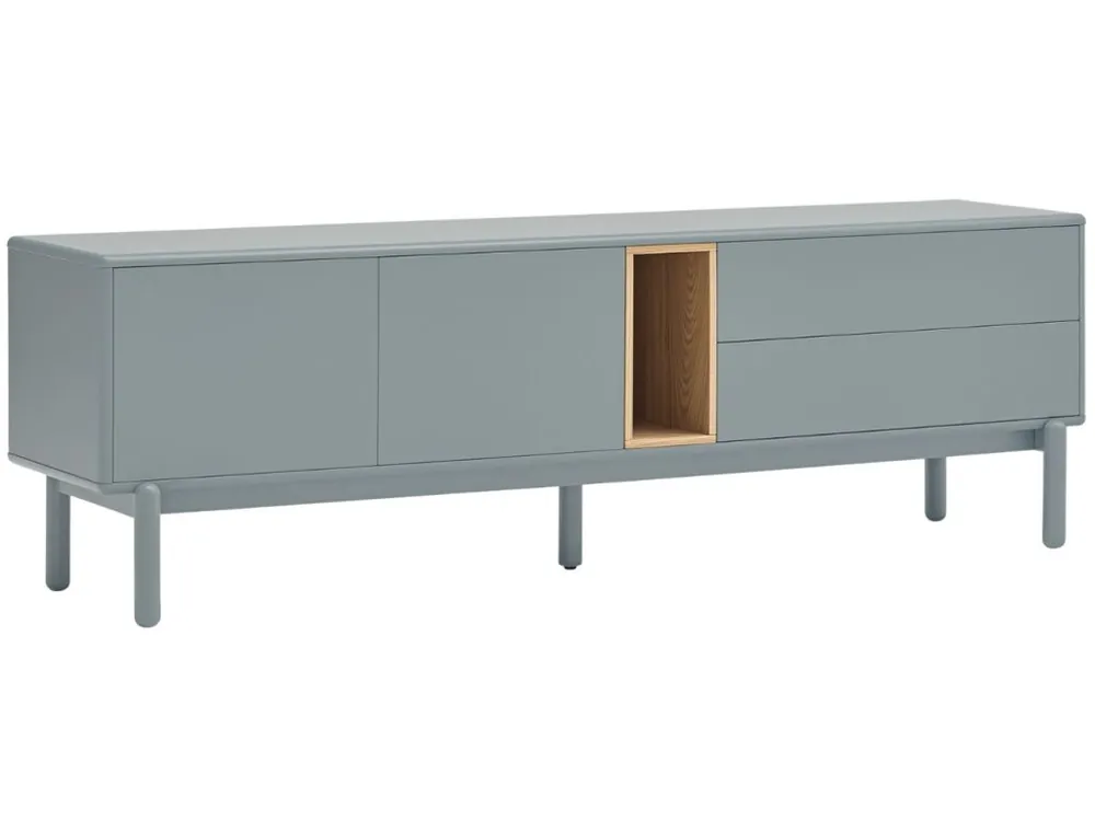 Top Prodej Modrošedý lakovaný TV stolek Teulat Corvo 180 x 40 cm