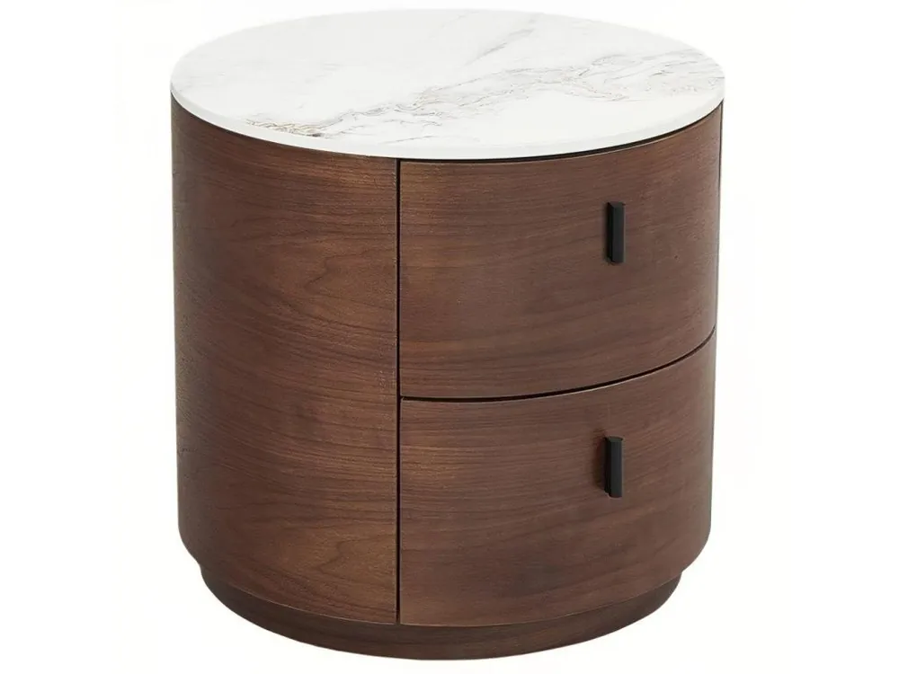 Ořechový noční stolek Pallero ⌀48 cm Dokud Zásoby Vydrží