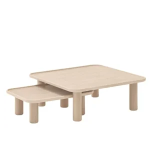 Víkendová Akce Přírodní dřevěný set konferenčních stolků Teulat Nest 79/49 x 79/49 cm