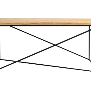 Kup Teď Přírodní masivní konferenční stolek Mountain s černou podnoží 100x60 cm