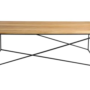 Novinka Přírodní masivní konferenční stolek Mountain s černou podnoží 140x80 cm