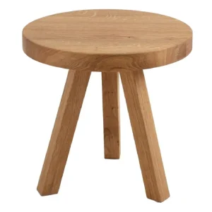 Pouze Dnes Přírodní masivní odkládací stolek Tre Ø 40 cm