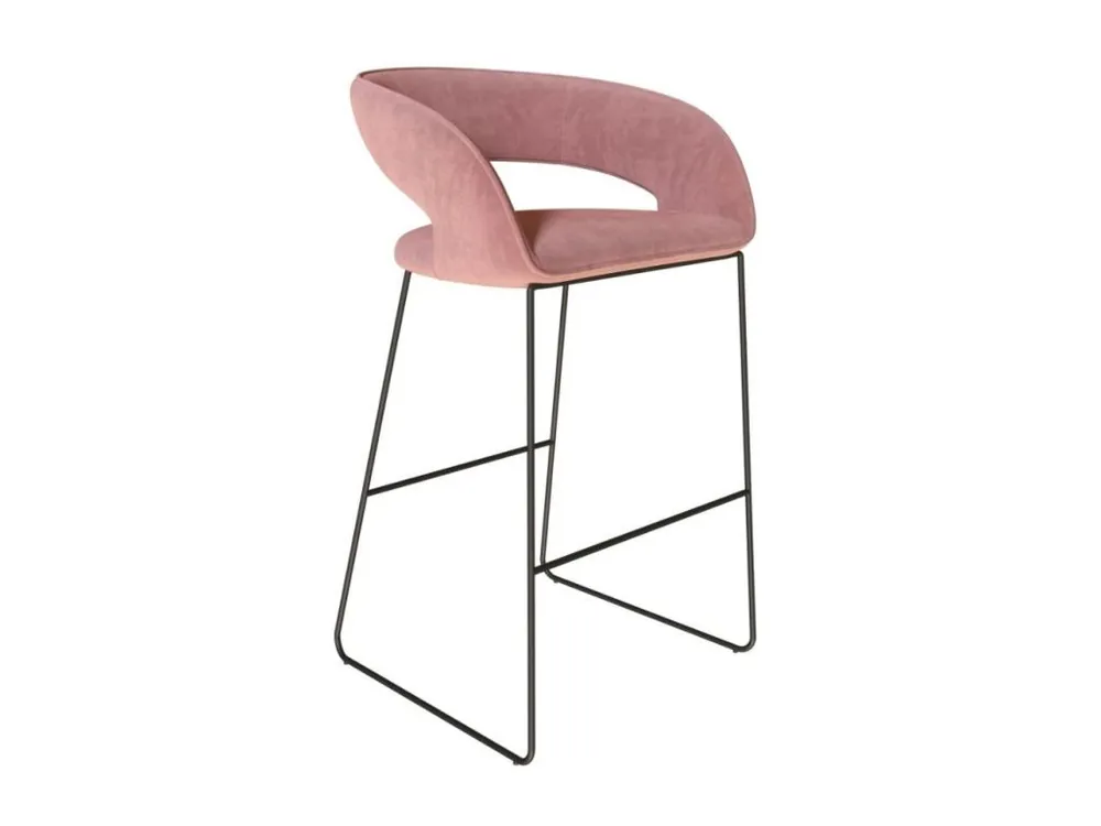 Zlevněný Sametová barová židle Aventino 75 cm
