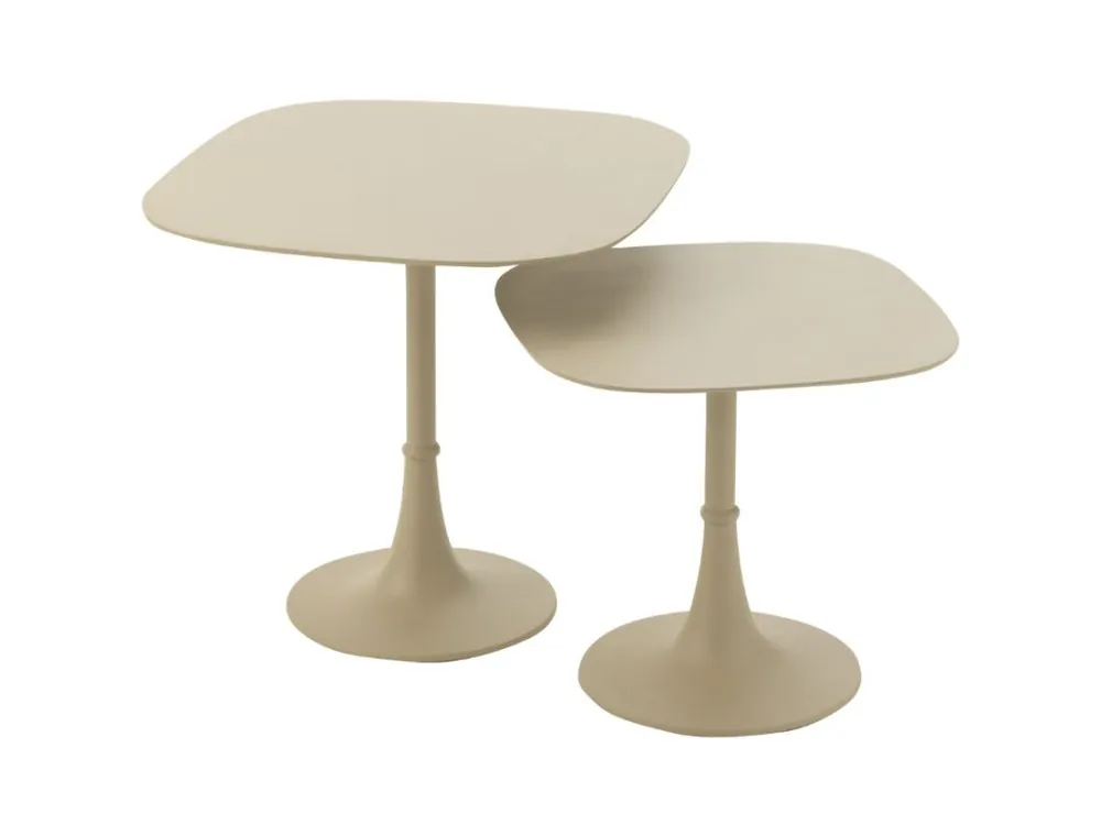 Set dvou béžových kovových odkládacích stolků J-line Iwore 41/49,5 cm Akční Nabídka