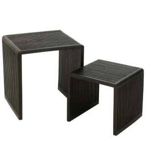 Set dvou černých dřevěných konferenčních stolků J-line Yella 50 x 45/40 x 40 cm Koupit Online