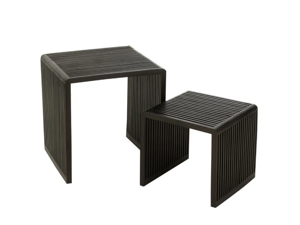 Set dvou černých dřevěných konferenčních stolků J-line Yella 50 x 45/40 x 40 cm Koupit Online