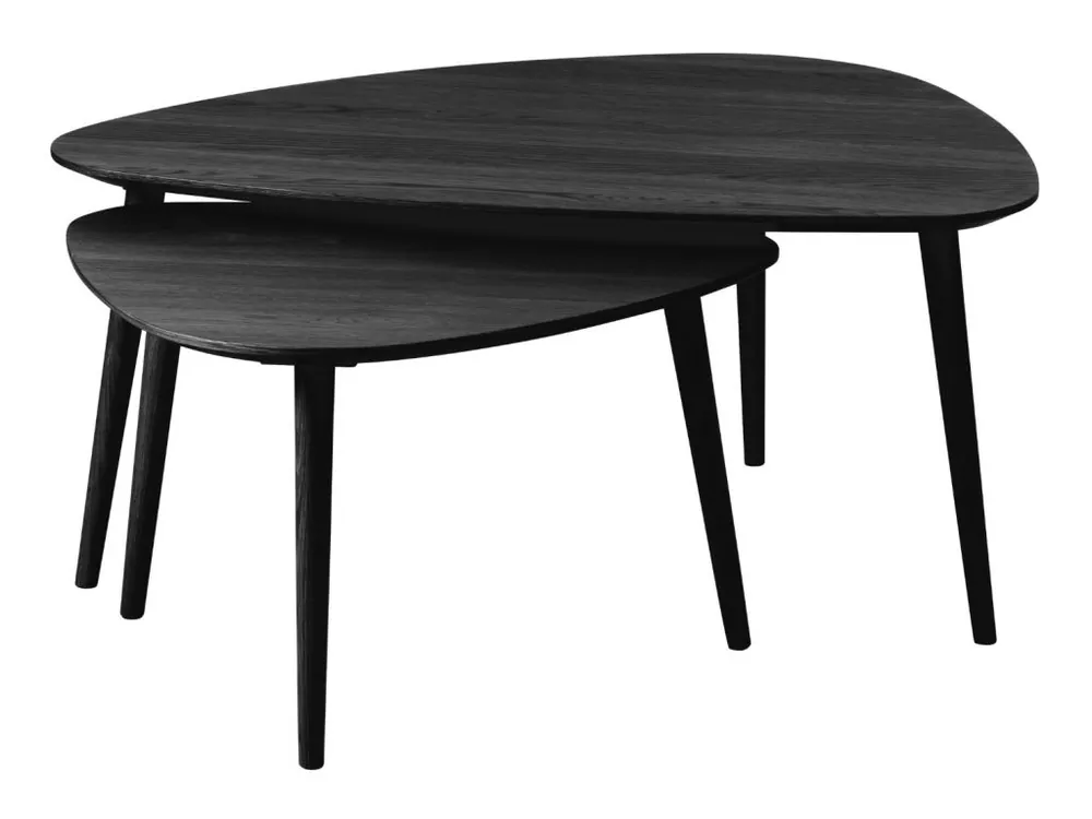 Nejlepší Volba Set dvou černých dubových konferenčních stolků Adda 70 x 100/52,5 x 70 cm