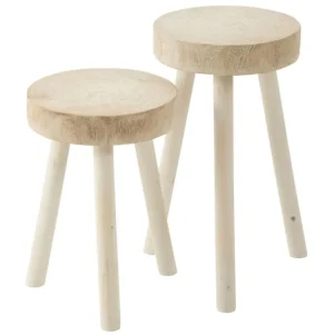 Rychlé Dodání Set dvou dřevěných stoliček J-line Polone 56/45 cm