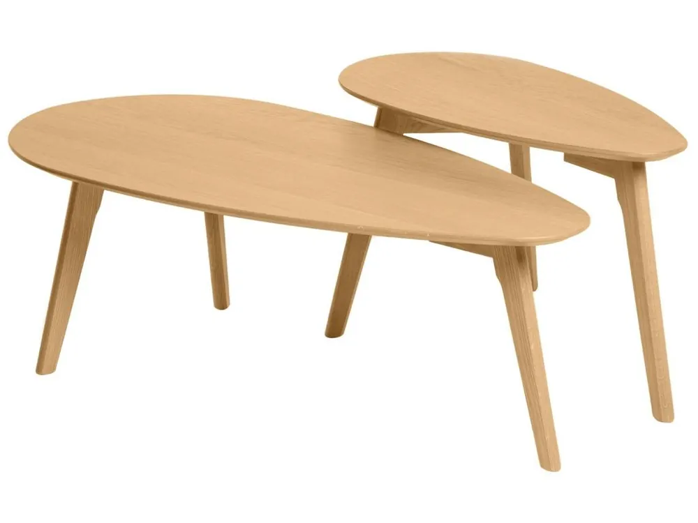 Set dvou dubových konferenčních stolků Somcasa Conrad 100/70 x 50/35 cm Koupit Online