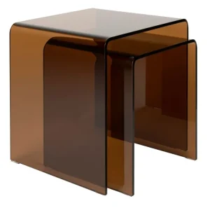 Set dvou hnědých skleněných odkládacích stolků VETRO 45 x 40 cm Objednat Nyní