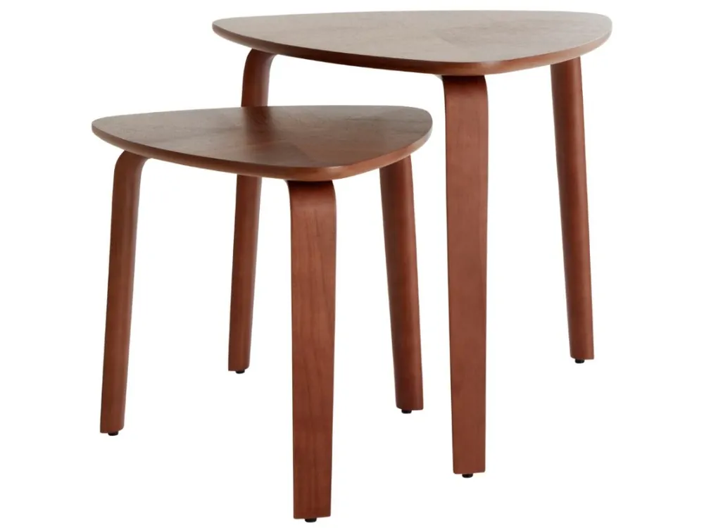 Set dvou ořechových odkládacích stolků TULUA 44 x 43/55 x 56 cm Autentický