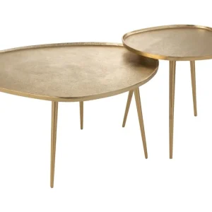 Set dvou zlatých odkládacích stolků Vinta 72,5 x 63/43 cm Doprava Zdarma