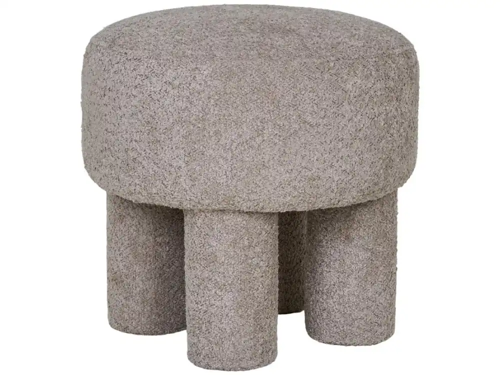 Světle šedý čalouněný taburet Canba 43 cm Oblíbený