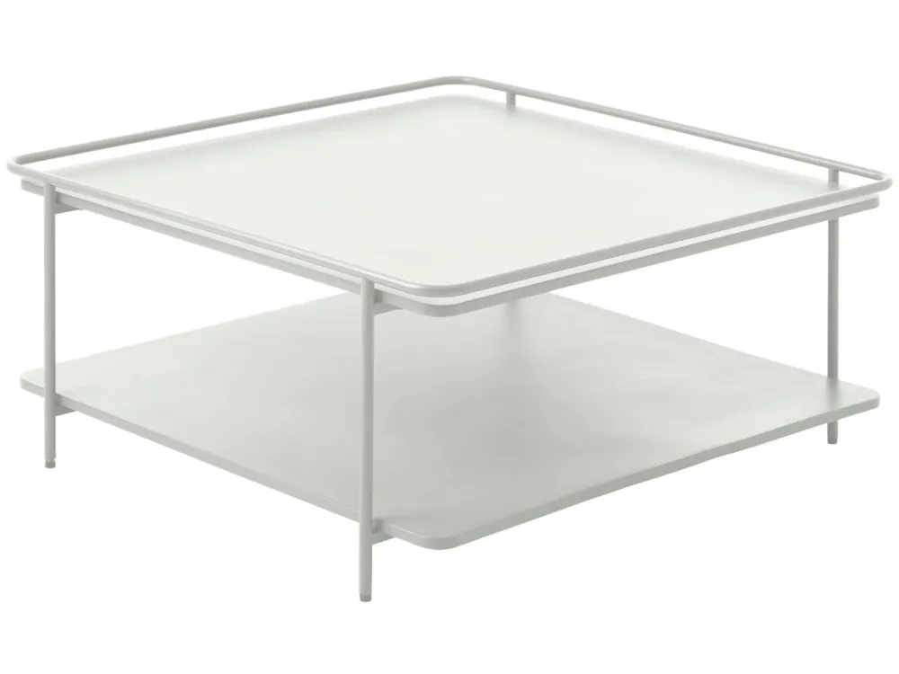 Pouze Dnes Světle šedý kovový konferenční stolek Yuba 75 x 75 cm