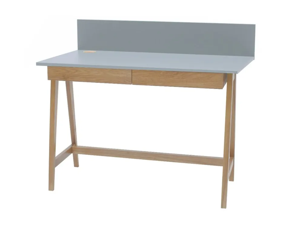 Světle šedý lakovaný pracovní stůl RAGABA LUKA 110 x 50 cm Zlevněný