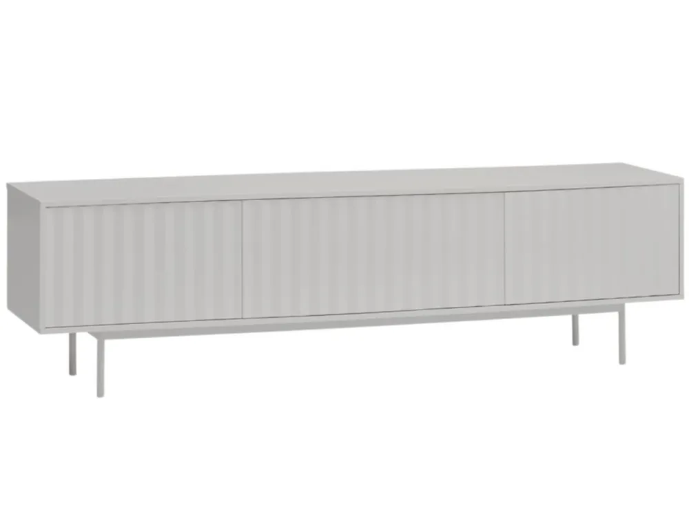 Světle šedý lakovaný TV stolek Teulat Sierra 180 x 40 cm Vysoce Kvalitní