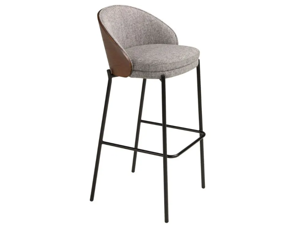 Speciální Cena Šedá čalouněná barová židle Angel Cerdá No. 4127, 75 cm