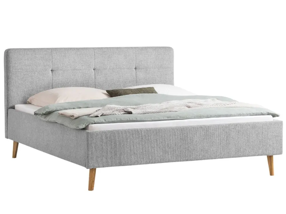 Šedá čalouněná dvoulůžková postel Meise Möbel Smart 180 x 200 cm Akční Cena