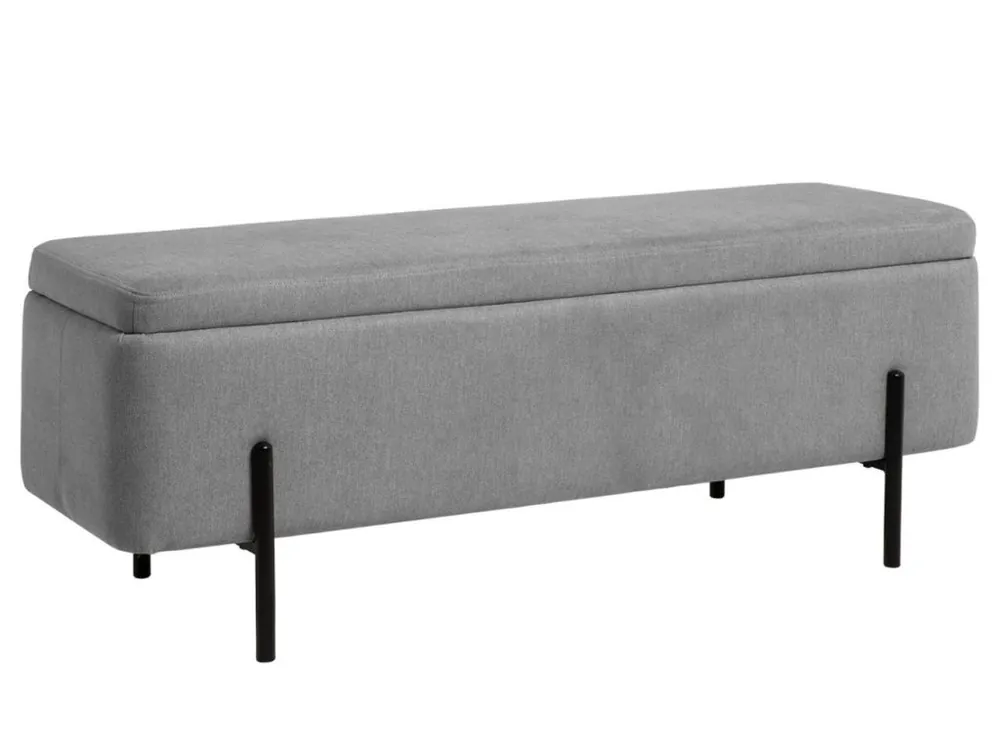 Šedá čalouněná lavice Somcasa Viena 120 cm s úložným prostorem Hit Sezóny