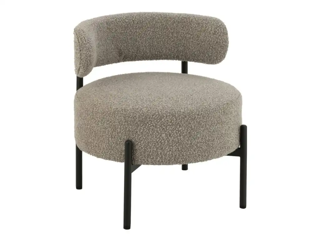 Šedé bouclé křeslo Fluffy Finální Výprodej