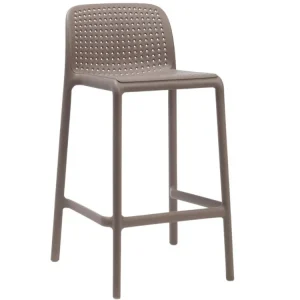 Akční Nabídka Šedo hnědá plastová barová židle Lido Mini 65 cm