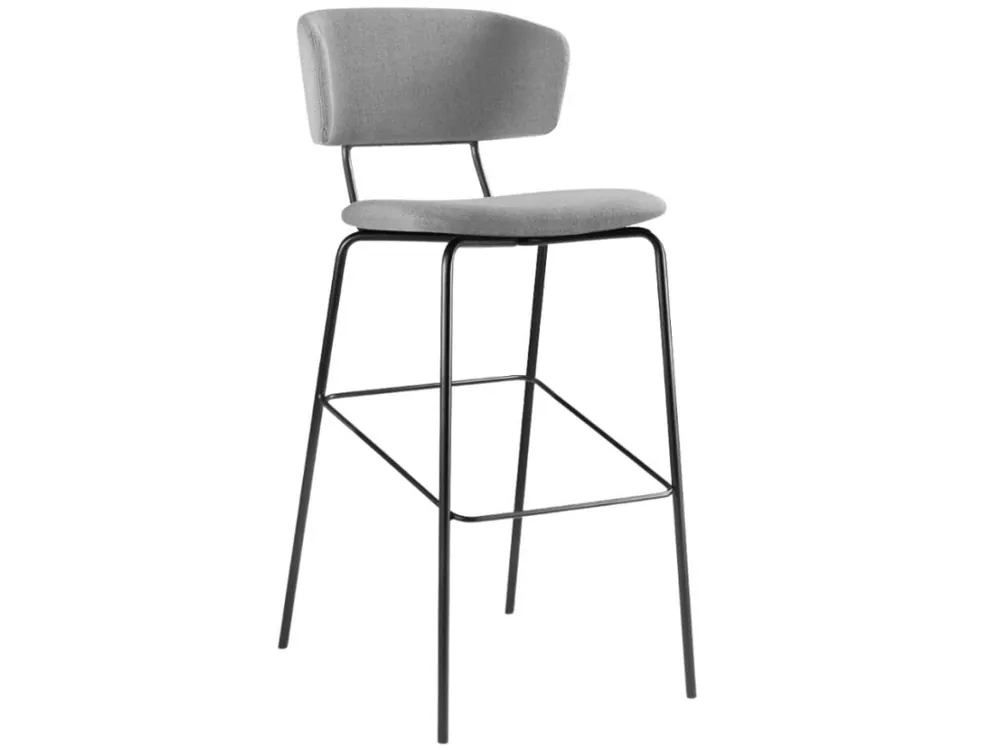 Vysoce Kvalitní Šedá látková barová židle FLEXI CHAIR 122, 74 cm