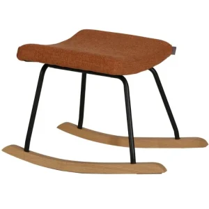 Terakotově červená čalouněná podnožka Quax De Luxe 57 x 42 cm Nová Kolekce