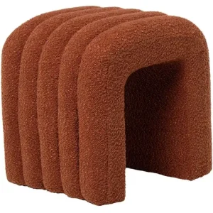 Nejprodávanější Terakotově červený bouclé taburet Somcasa Edy 42 x 42 cm