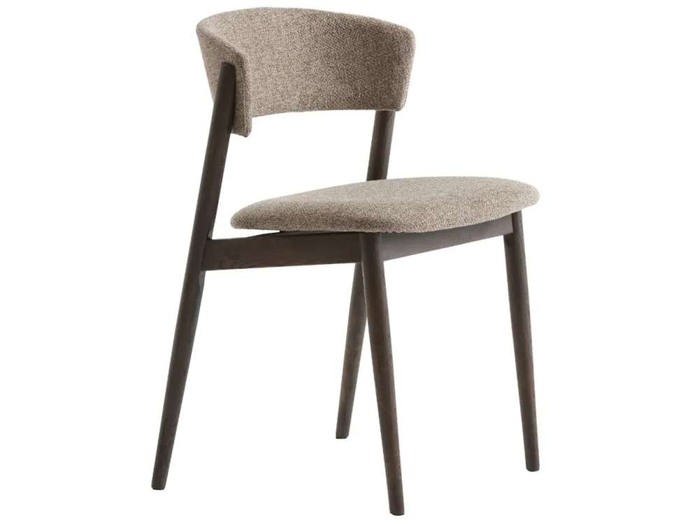 Must-Have Tmavá dubová jídelní židle Revere s béžovým sedákem