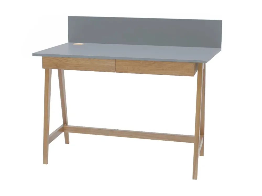Šedý lakovaný pracovní stůl RAGABA LUKA 110 x 50 cm Tovární Cena