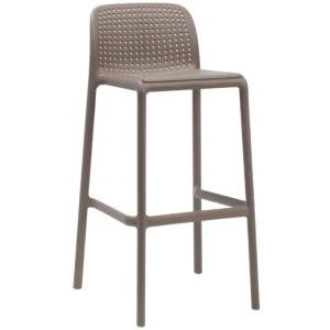 Časově Omezené Šedohnědá plastová barová židle Lido 76 cm
