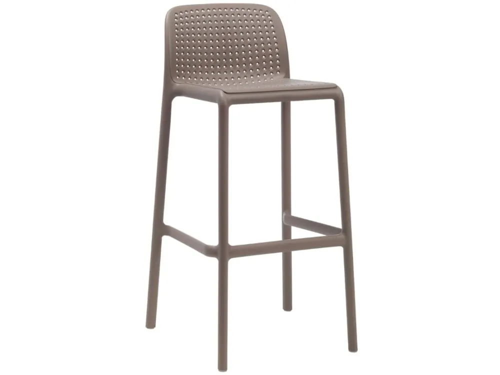 Časově Omezené Šedohnědá plastová barová židle Lido 76 cm