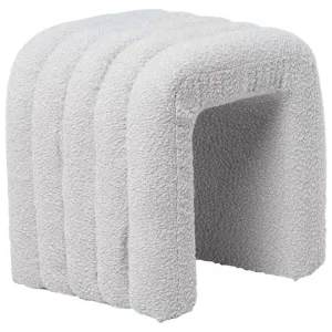 Horká Nabídka Šedý bouclé taburet Somcasa Edy 42 x 42 cm