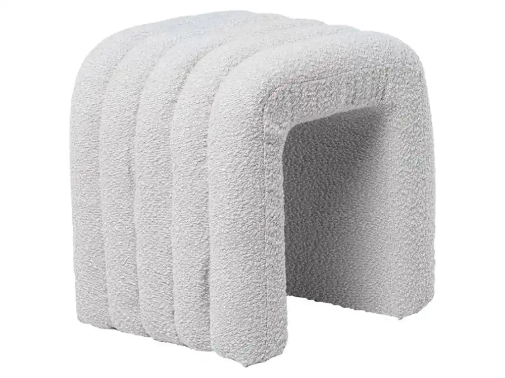 Horká Nabídka Šedý bouclé taburet Somcasa Edy 42 x 42 cm