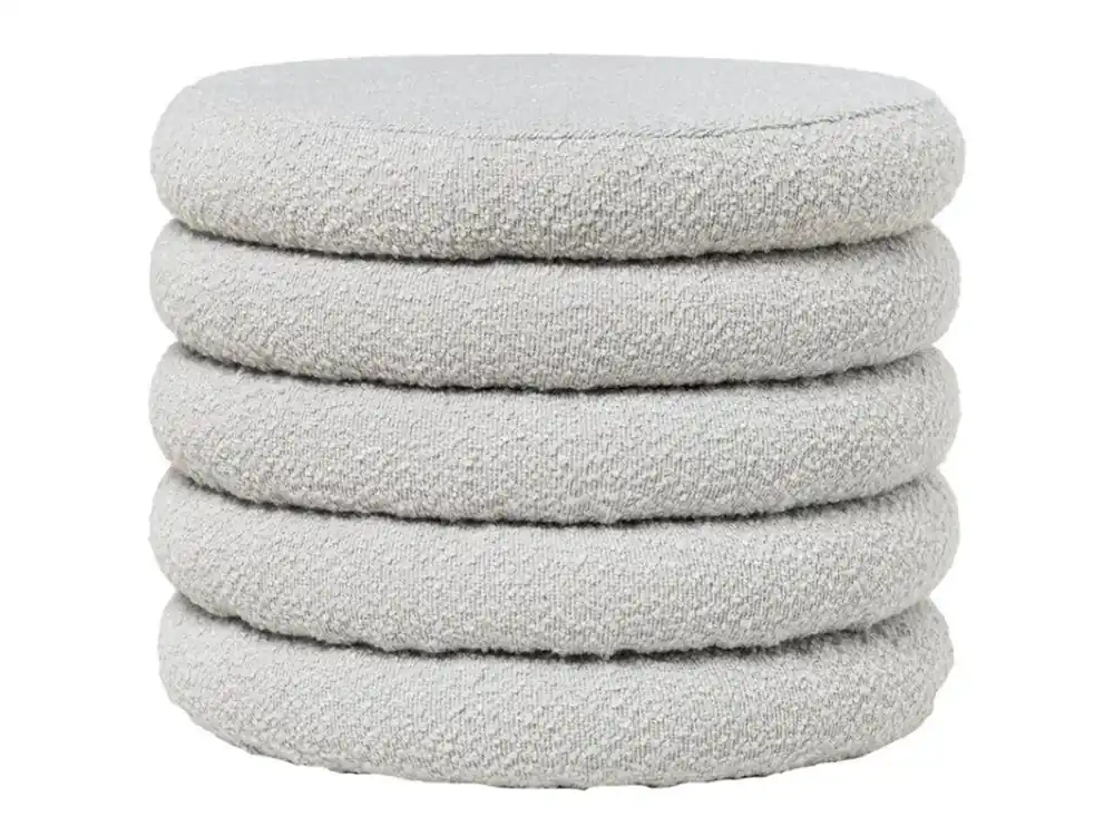 Šedý bouclé taburet Somcasa Harry 40 cm Top Prodej