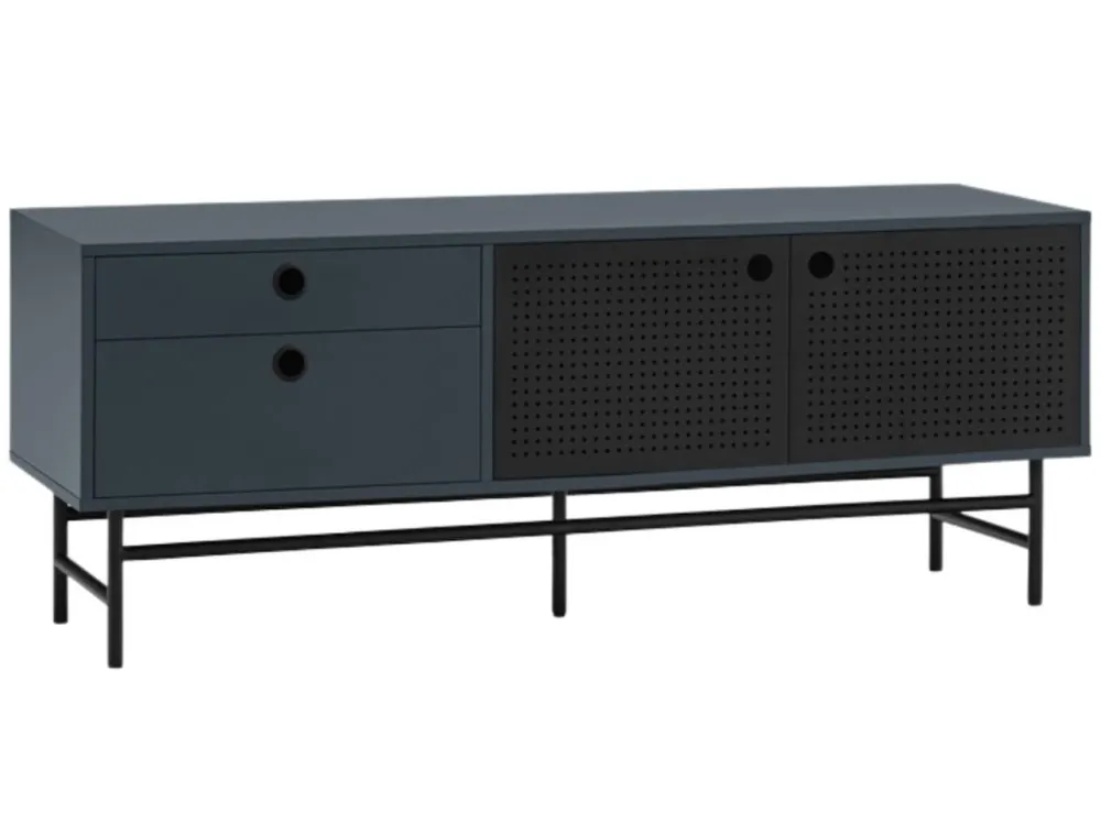 Jen Po Omezenou Doba Tmavě modrý lakovaný TV stolek Teulat Punto 140 x 40 cm