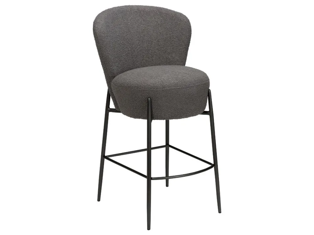 Nejlepší Cena Tmavě šedá bouclé barová židle DAN-FORM Orbit 68 cm